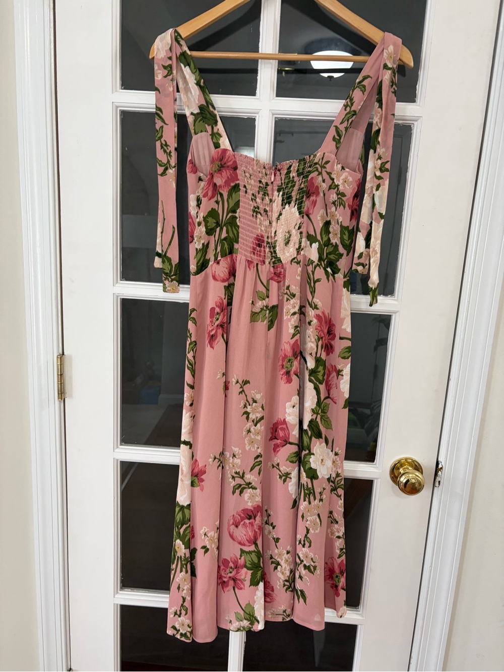 Reformation Nadira Tie Strap Dress In Rose Garden - Size 8 - Picture 6 of 10